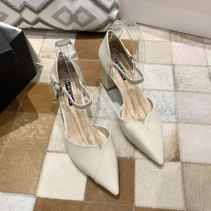 One Word With Sexy Pointed Toe Thick Heel High Heel Shoes