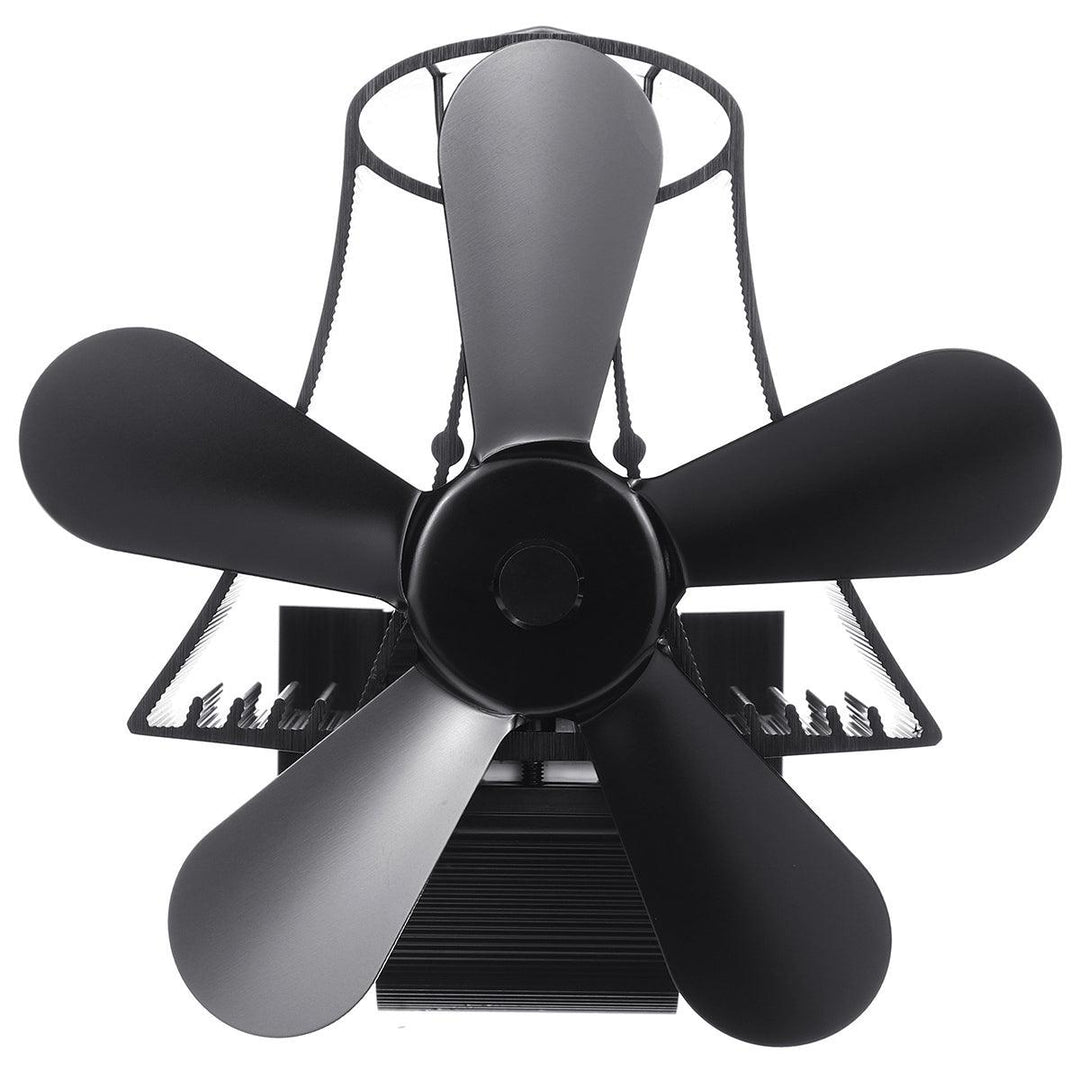 4/5 Blades Fireplace Fan Stove Fan Heated Fan Heat Powered Eco Fan Low Noise - MRSLM