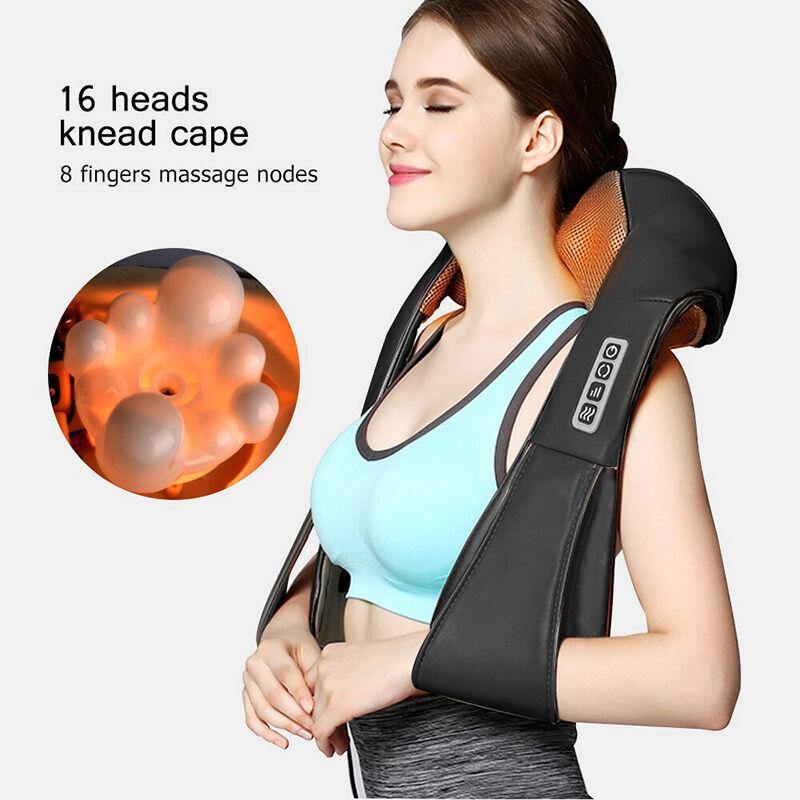 Heat Deep Kneading Infrared Massager U Shape Electrical Shiatsu Massage Back Neck Shoulder Body at Car/Home Infrared Massagem