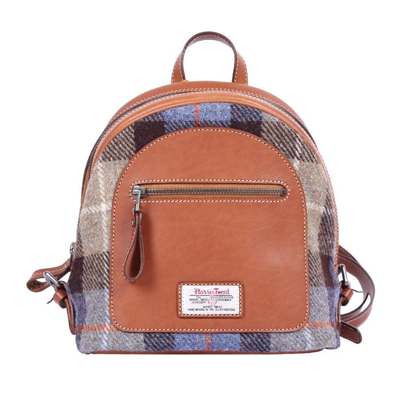 Fabric British Vintage Full Leather Small Backpack