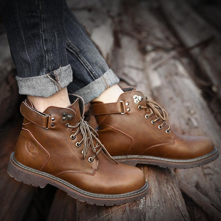 Fashion Men's Casual Mid-cut Leather Boots