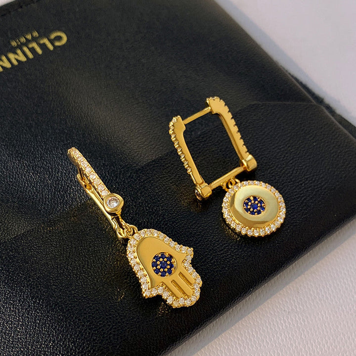 Evil Eye Asymmetrical Earrings For Women