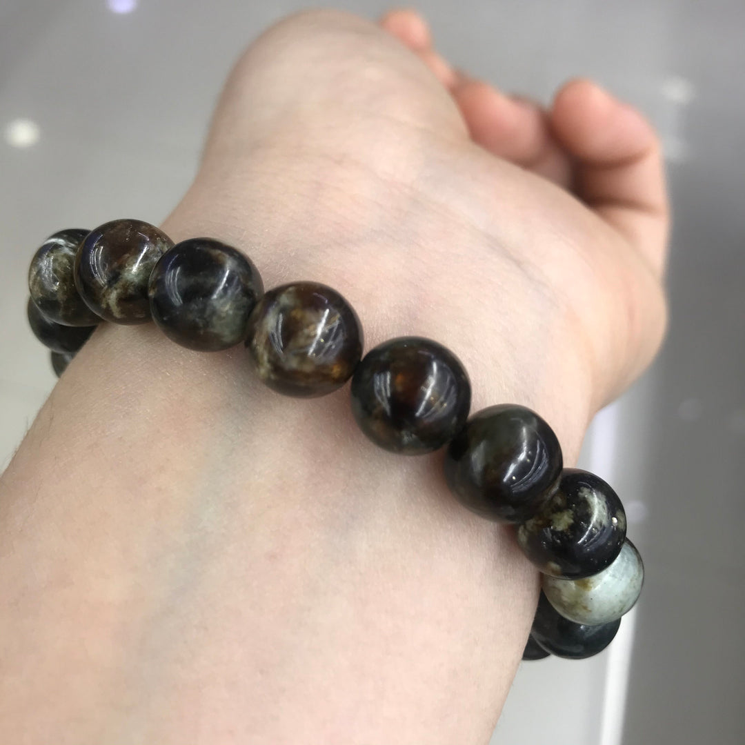 Natural Brazilian Black Gold Lepidolite Bracelet Crystal Jewelry