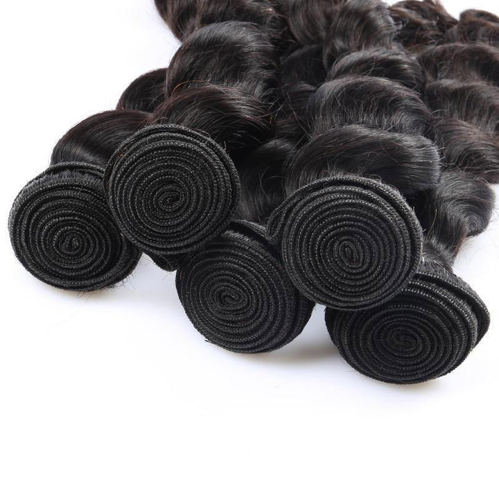 1 Bundle Brazilian Loose Wave Virgin Hair Weave Natural Black Human Hair Extensions