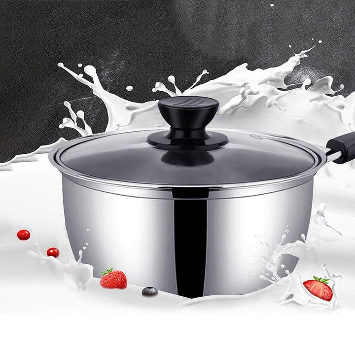 16cm Stainless Steel Steam Pot Thickening Hot Milk Pot Noodles Home Kitchen Cookware for Dinner Maker