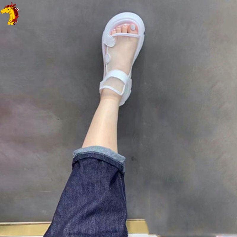 Fashionable Thick Sole Breathable European Mesh Net Velcro Roman Sandals