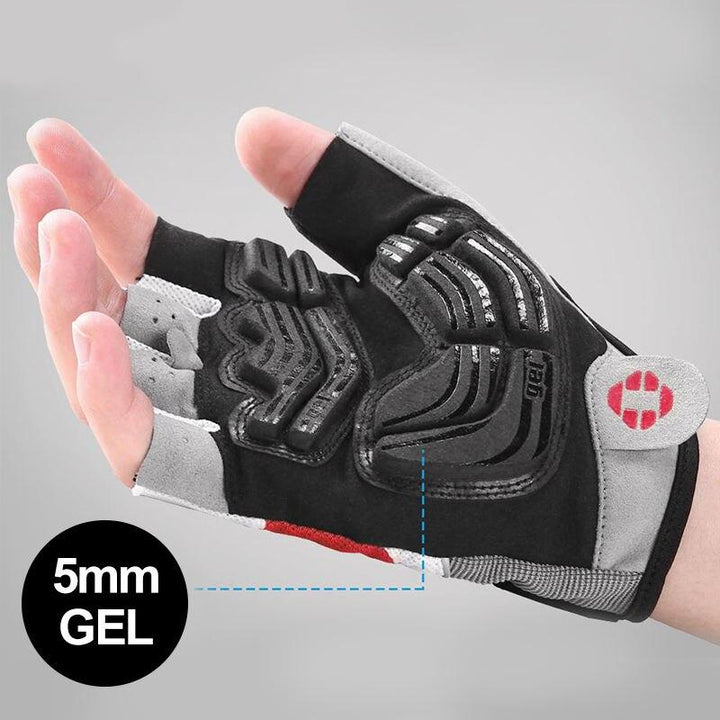 Shockproof Gel Pad Half Finger Cycling Gloves