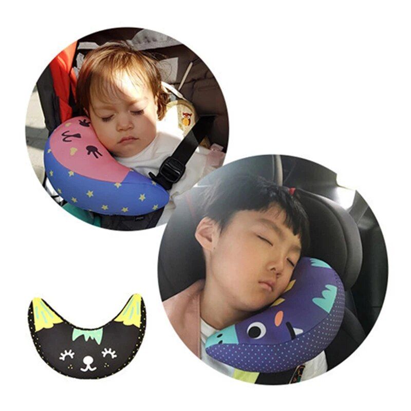 Soft Cotton Car Neck Pillow for Children - Premium Headrest Pad & Shoulder Support Cushion