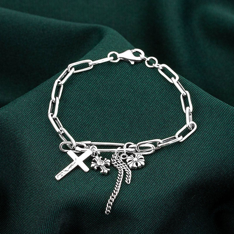 Cross Made Of Old Thai Silver Bracelet