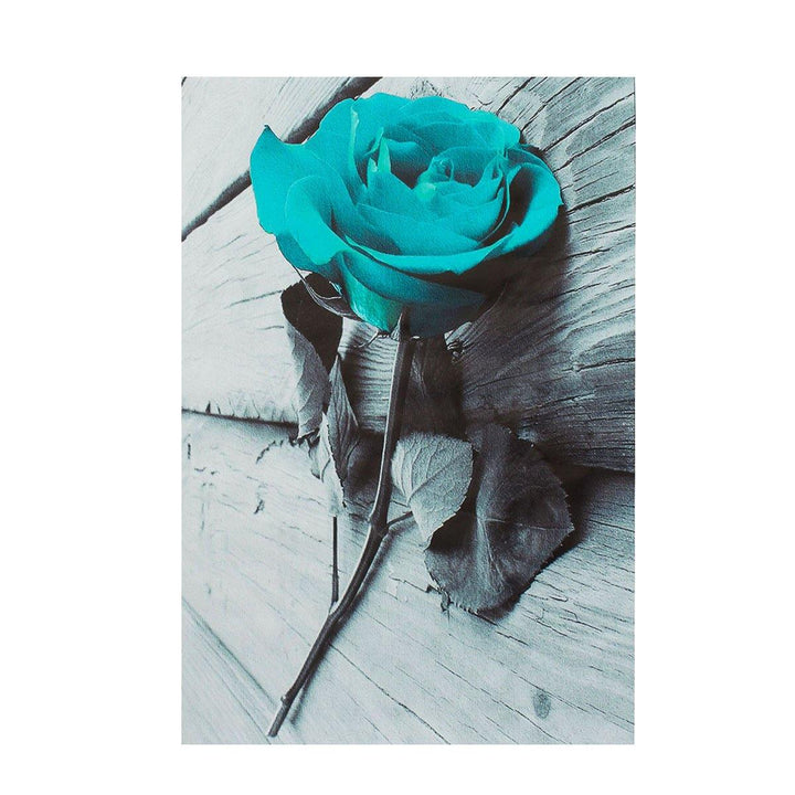 1 Piece Blue Rose Canvas Print Paintings Wall Decorative Print Art Pictures Frameless Wall Hanging Decorations for Home Office