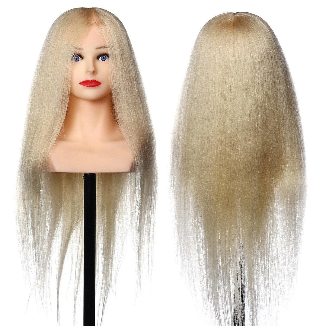 26'' 90% Real Human Hair Mannequin Head Hairdressing Training Head Model Salon - MRSLM