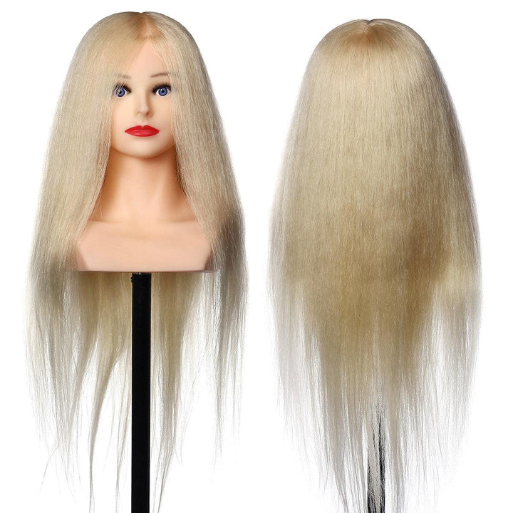 26'' 90% Real Human Hair Mannequin Head Hairdressing Training Head Model Salon - MRSLM