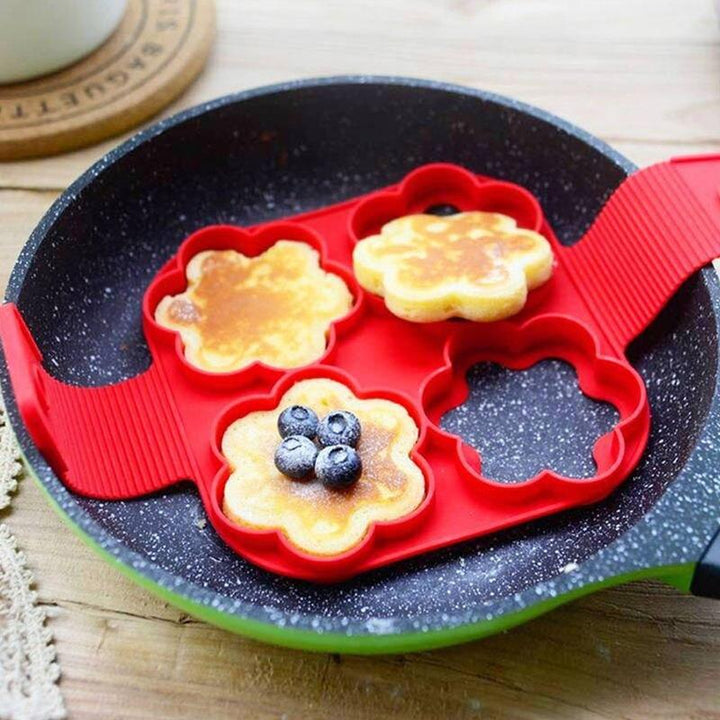 Red Silicone Non-Stick Pancake and Egg Mold Ring