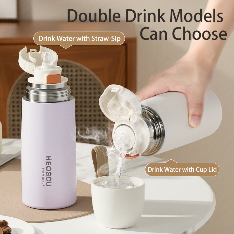 Stainless Steel Insulated Water Bottle with Straw Lid