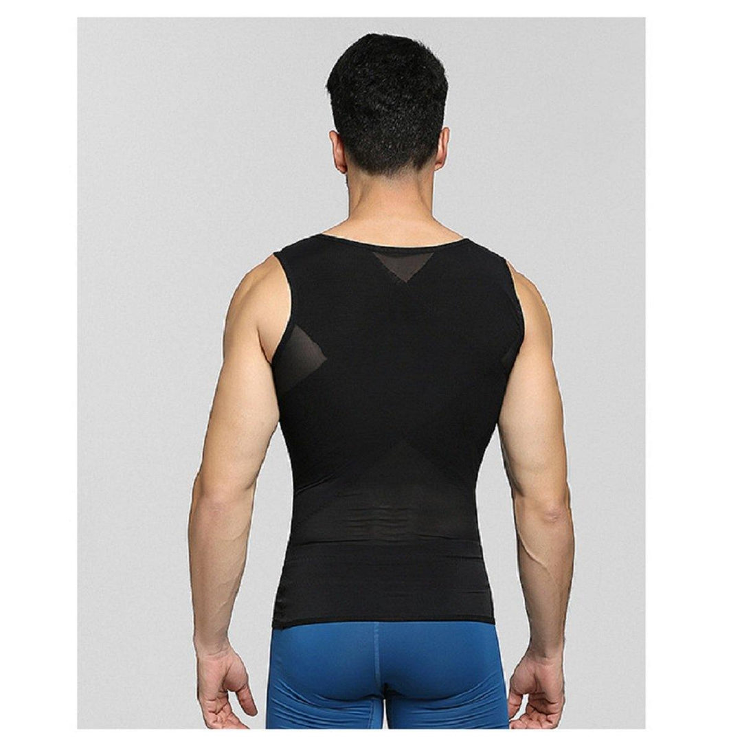 Men Thin Net Shapewear Tank Tops Tummy Control Nylon Breathable Hasp Waist Trainer Underwear