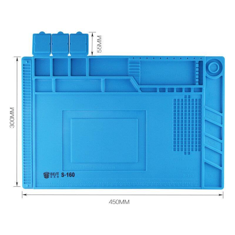 BEST S160 Magnetic Heat Insulation Silicone Pad Desk Mat Maintenance Platform BGA Soldering Repair Station