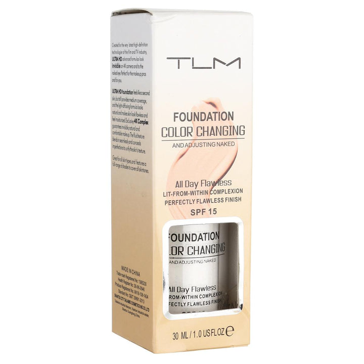 30ml TLM Color Changing Liquid Foundation Makeup - Concealer that Adapts to Your Skin Tone with Blending