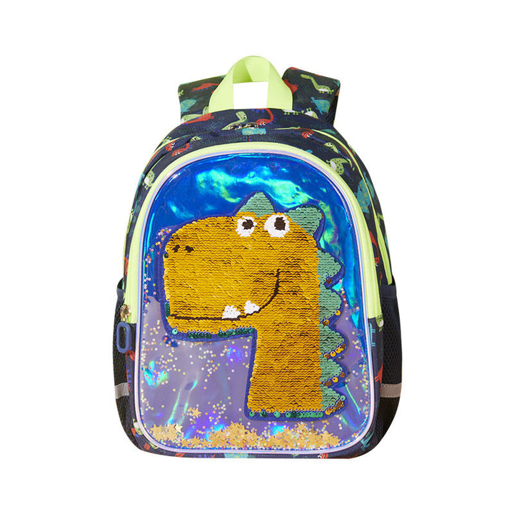 Kindergarten Schoolbag Boy Dinosaur Glitter Discoloration