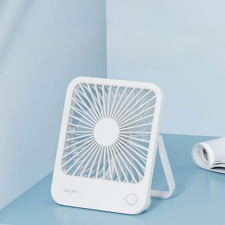 Ultra Quiet Portable Desk Fan - USB Rechargeable, Foldable with 4-Speed Powerful Cooling