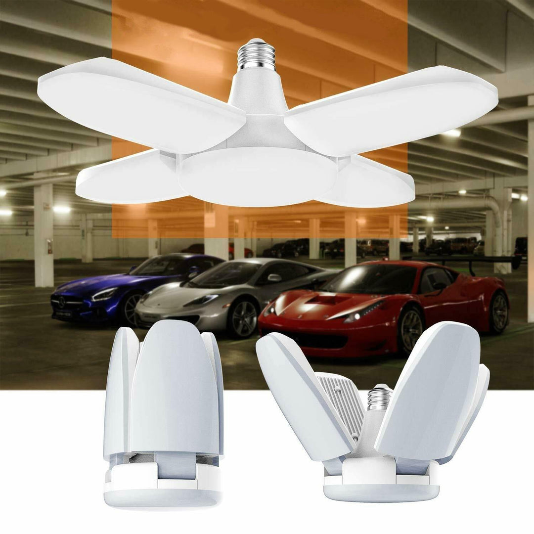 AC85-265V E27 60W Universal Deformable Foldable Garage Lamp 235LED Ceiling Adjustable Shop Light Bulb