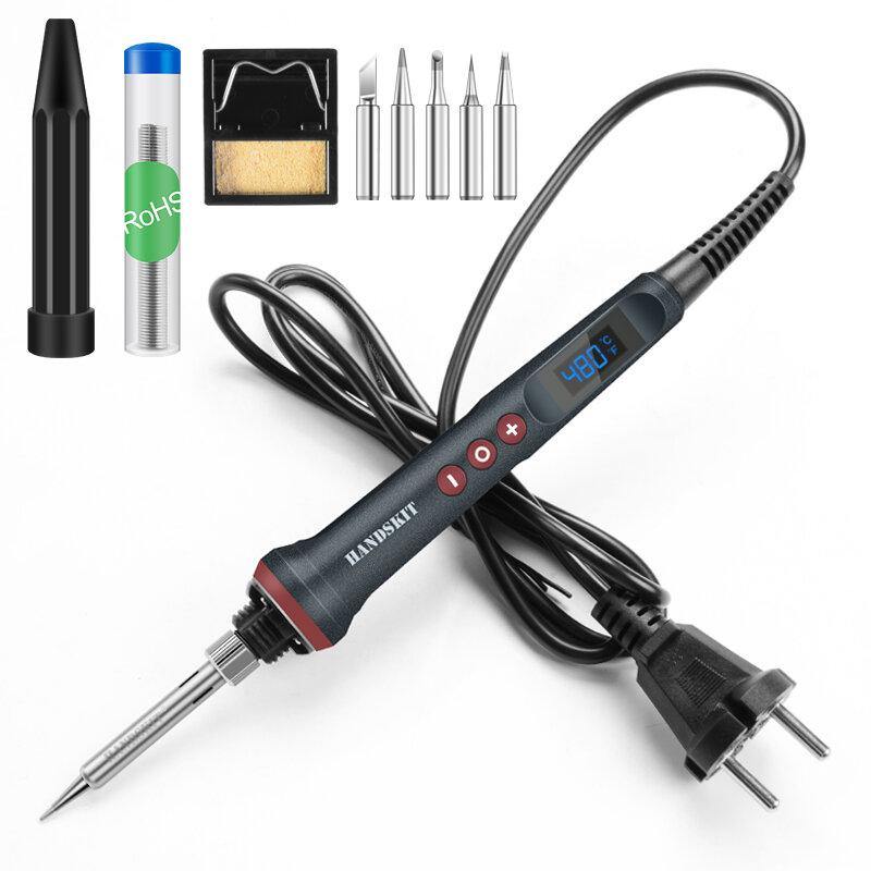 Handskit 90W LED Digital Soldering Iron Kit 110V/220V Adjust Temperature Electrical Soldering Iron 4 Wire Core Welding Tools - MRSLM