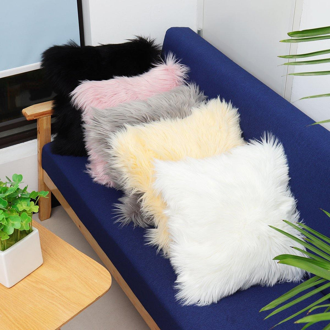 40x40 Faux Wool Fur Cushion Cover Fluffy Soft Plush Throw Pillow Case Home Decor