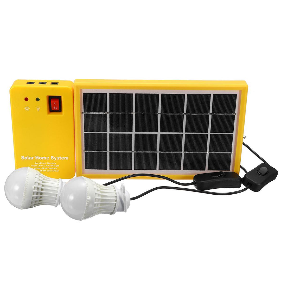 Solar Power Panel Generator Kit 5V USB Charger Home System with 3 LED Bulbs Light