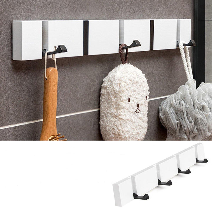 2/4/5/6 Wooden Hanger Removable Adjustable Clothes Rack Wall Door Hanging Clothes Hooks