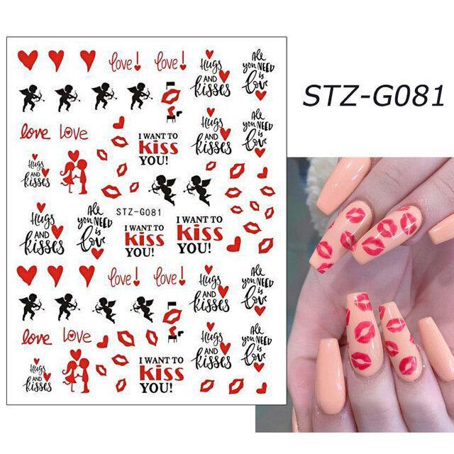 3D Nail Art Stickers Rose Cupid Eros Love Lip Adhesive Valentine's Day Stickers - MRSLM