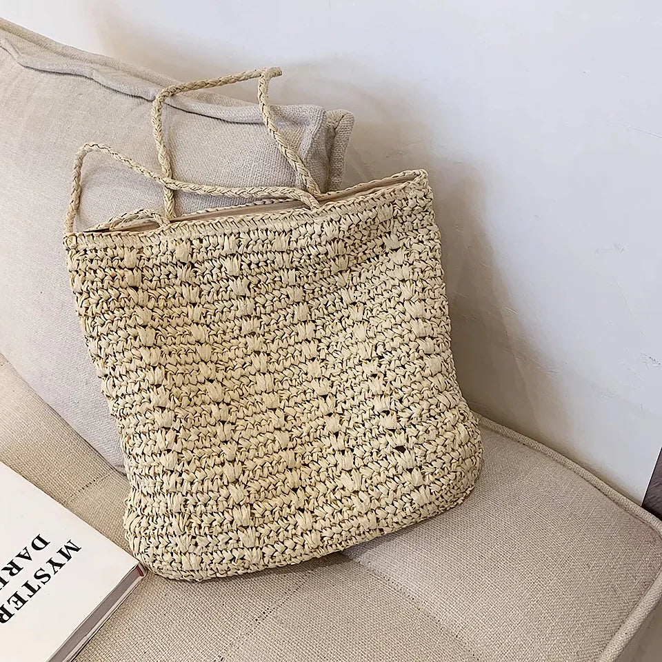 Summer Straw Tote Bag