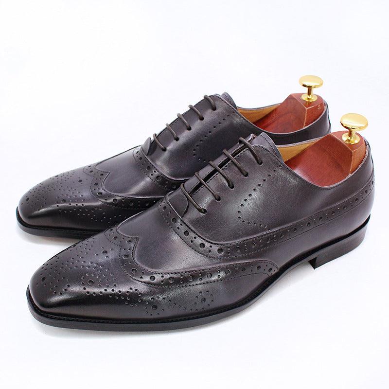 Men's Classic Japanese Leather Shoes Brogue Carved Hollow