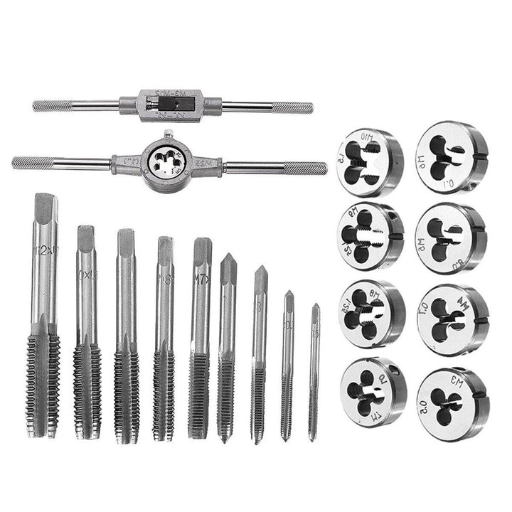 20Pcs M3-M12 Screw Thread Metric Plugs Taps Tap Wrench Die Wrench Set