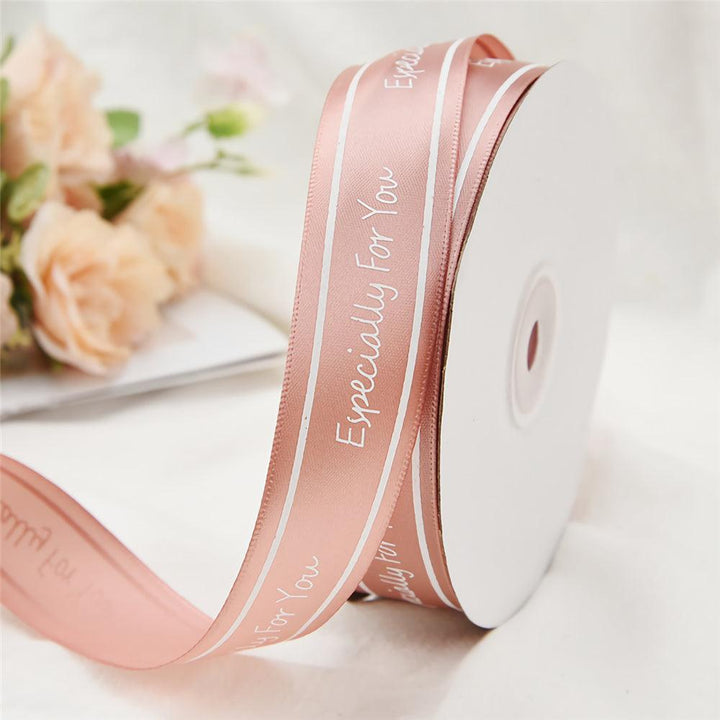 2.5cm Especially For You Printed Satin Ribbon Gift Flowers Packing Belt for Wedding Party Decorations DIY Crafts Ribbon