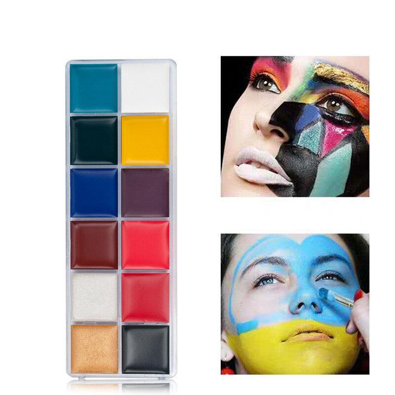 12 Colors Face Body Paint Oil Face Painting Kits Professional Painting Halloween Party Fancy Make Up