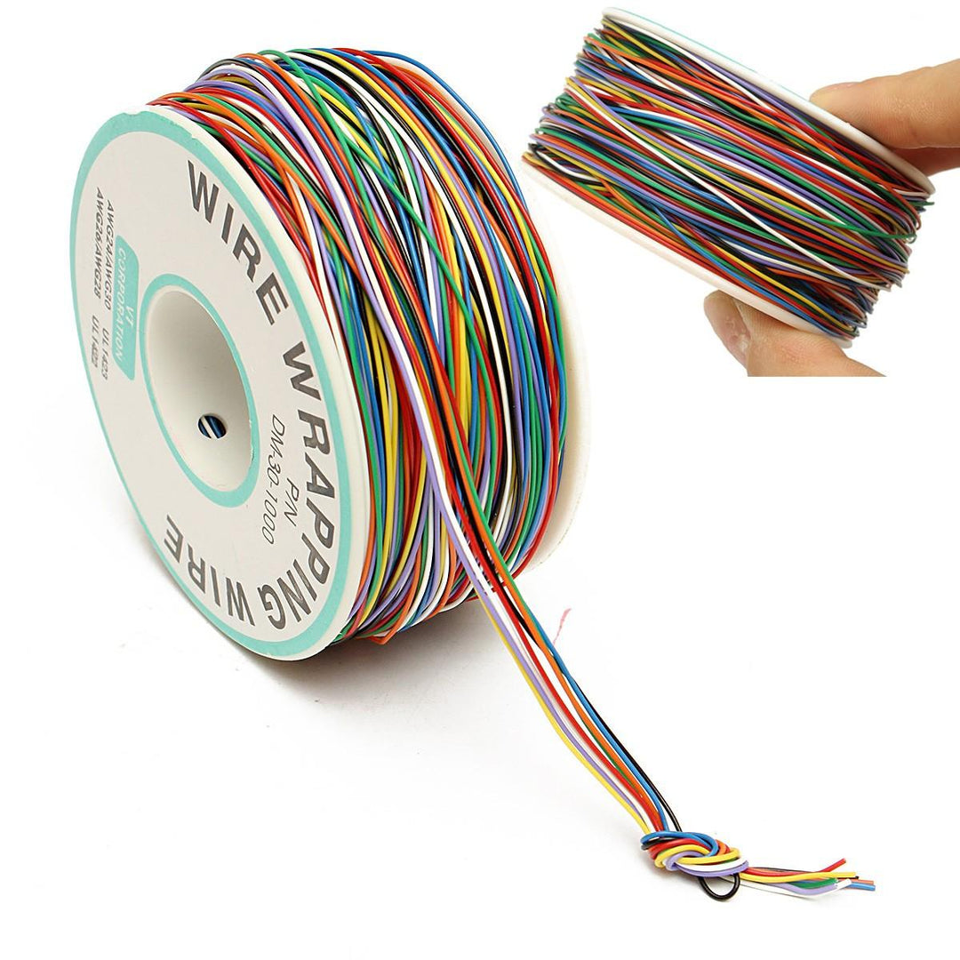 DANIU 250M 8-Wire Colored Insulated P/N B-30-1000 30AWG Wire Wrapping Cable Wrap Reel