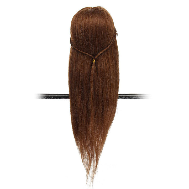 26 Inch 100% Human Hair Dark Gold Hair Head Dummy Head Practice Model Head With Bracket