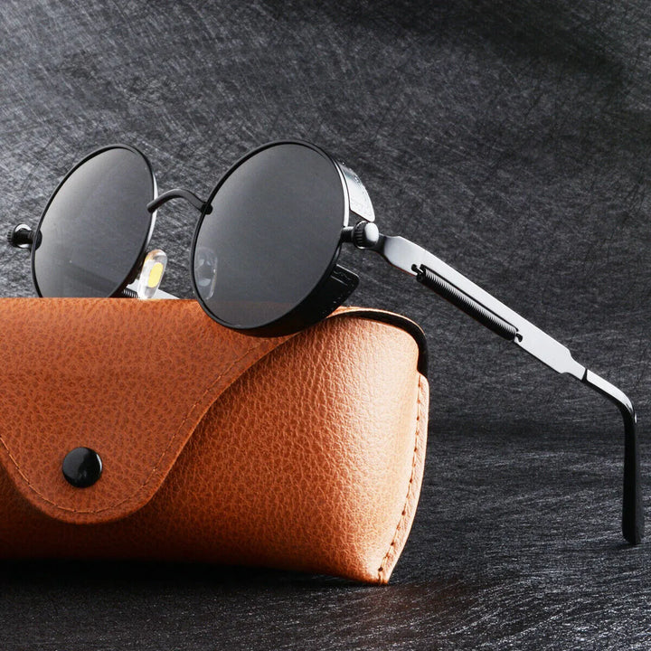 Luxury Steampunk Round Sunglasses for Men and Women