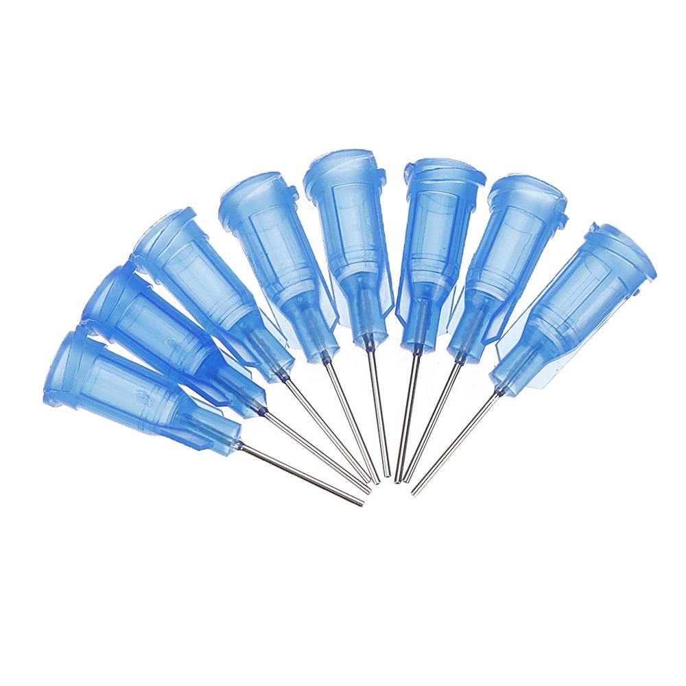 50Pcs/Set 1/2'' Blunt Tip Dispensing Needle w/ Clear Protector for Syringe Refilling and Measuring Liquid Industrial Glue Applicator Different Gauge