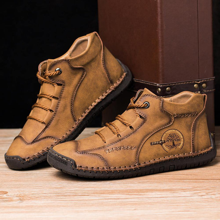 Men Vintage Hand Stitching Soft Business Casual Ankle Boots