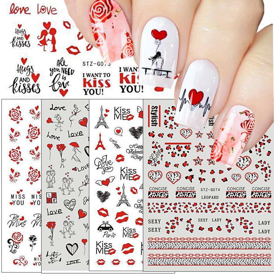 3D Nail Art Stickers Rose Cupid Eros Love Lip Adhesive Valentine's Day Stickers