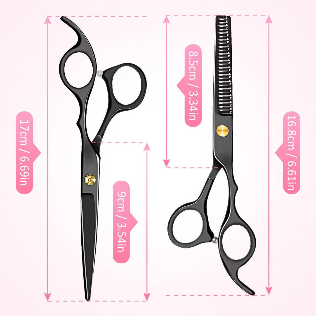 6-inch Barber Scissors Set Scissors Flat Shears Tooth Scissors Bangs Scissors Set (#01)