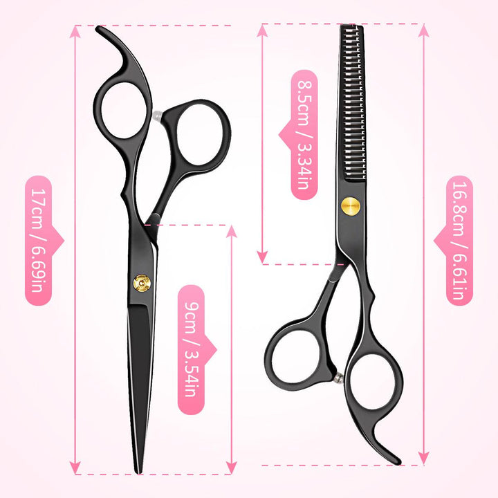 6-inch Barber Scissors Set Scissors Flat Shears Tooth Scissors Bangs Scissors Set (#01)