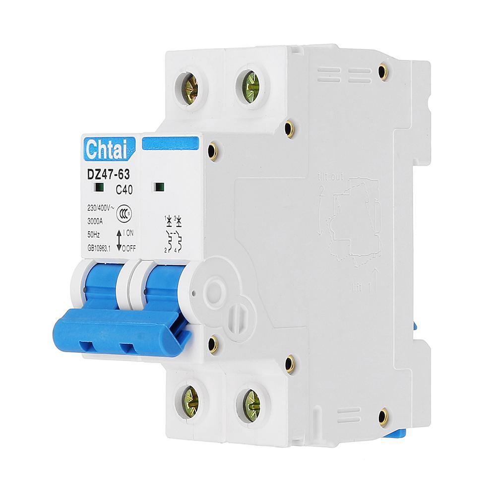 DZ47-63 2P 6/10/16/20/25/32/40/50/63A Miniature Circuit Breaker Air Switch For Overload Proetction