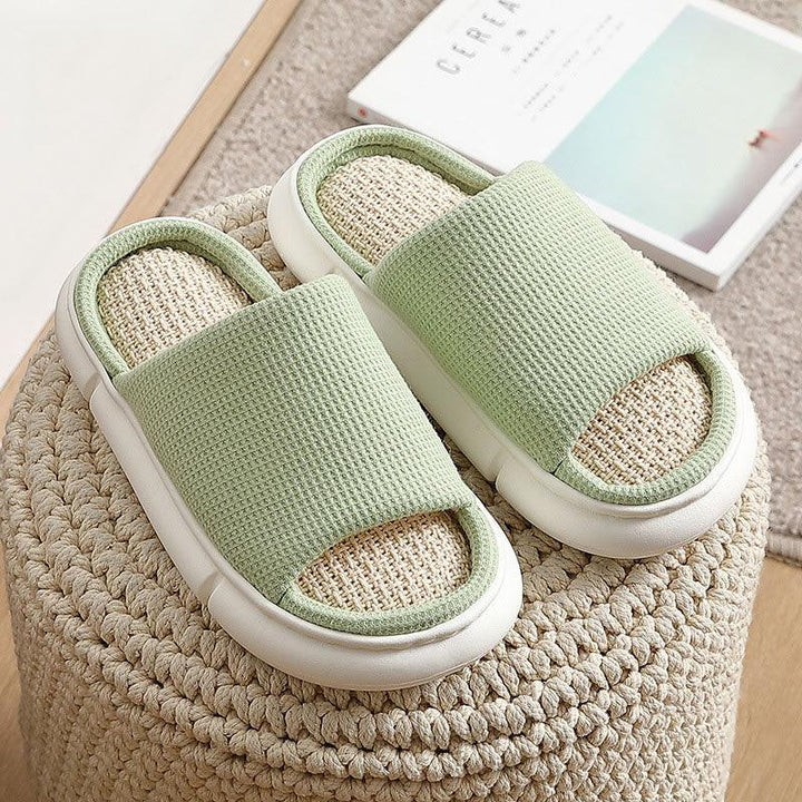 Four Seasons Linen Slippers Female Spring And Autumn Home