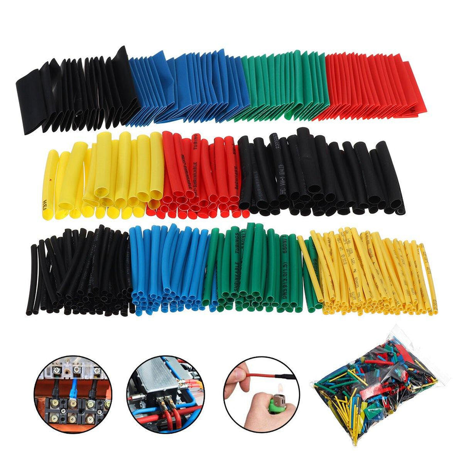 560Pcs Heat Shrink Wire Cable Tubing Tube Wrap Sleeve Shrinkable 2:1 Set Kit - MRSLM