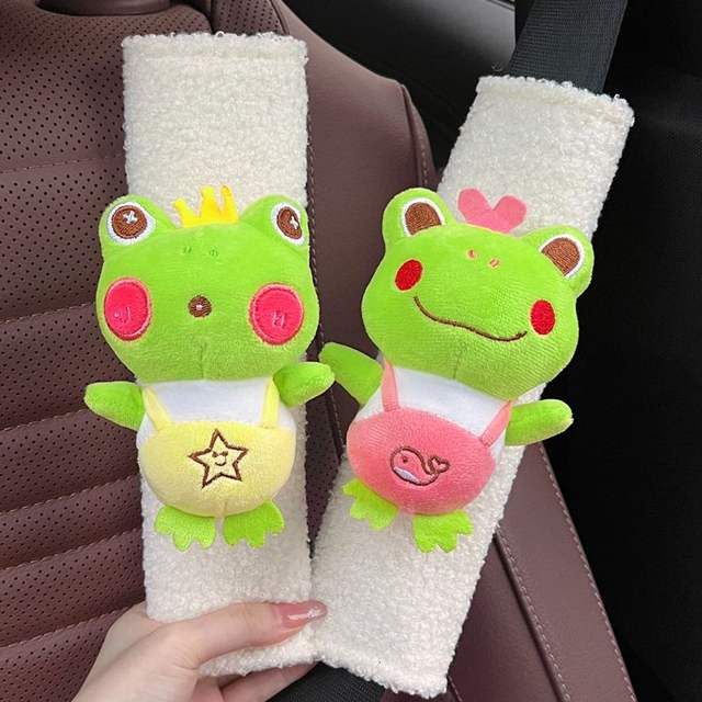 Plush Heart Frog Car Safety Belt Shoulder Cover