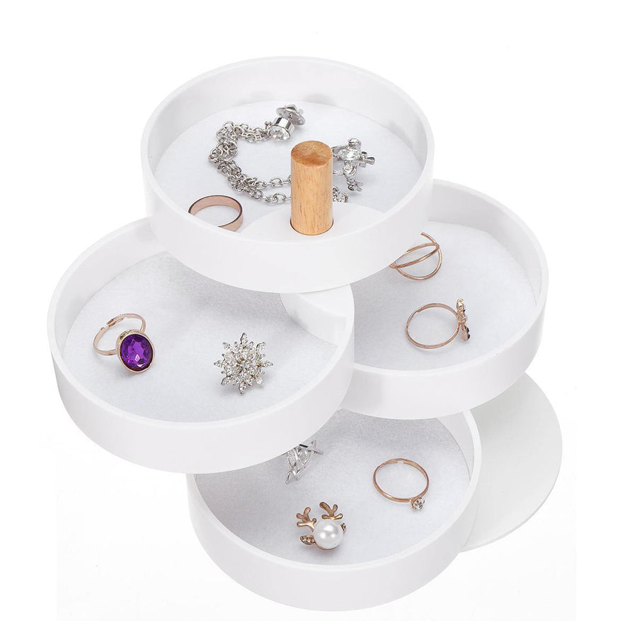 4 Layers 360¬∞ Rotating Jewelry Earrings Bracelet Storage Box Organizer Earring Holder - MRSLM