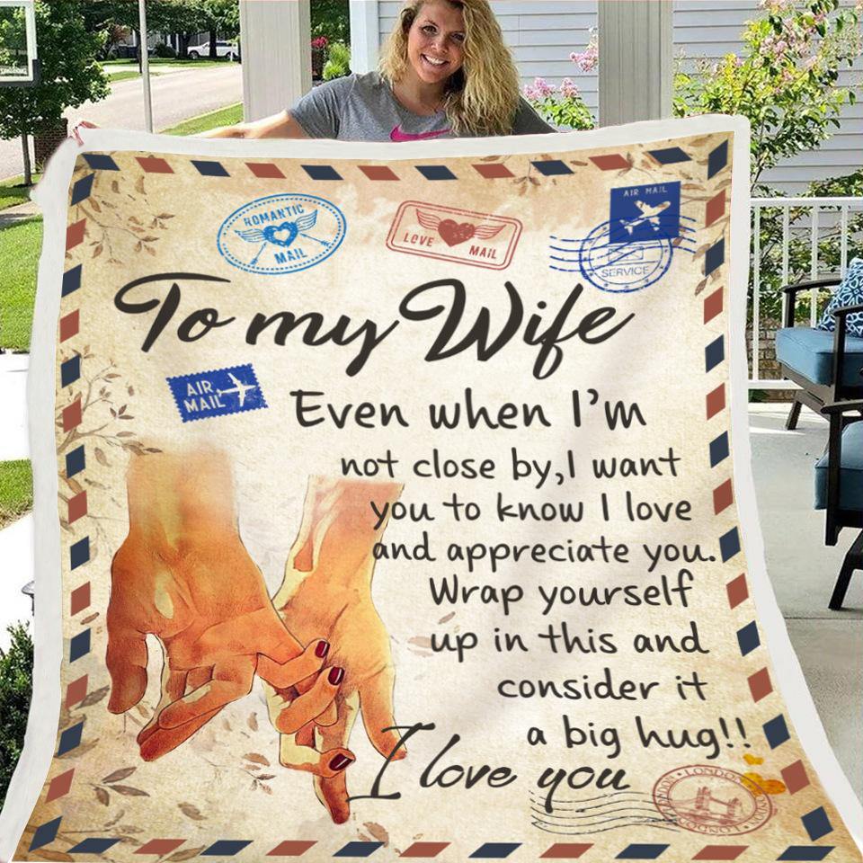 Fleece Blanket to My Daughter Son Wife Letter Printed Quilts Air Mail Blankets Positive Encourage and Love GiftsDrop Ship - MRSLM