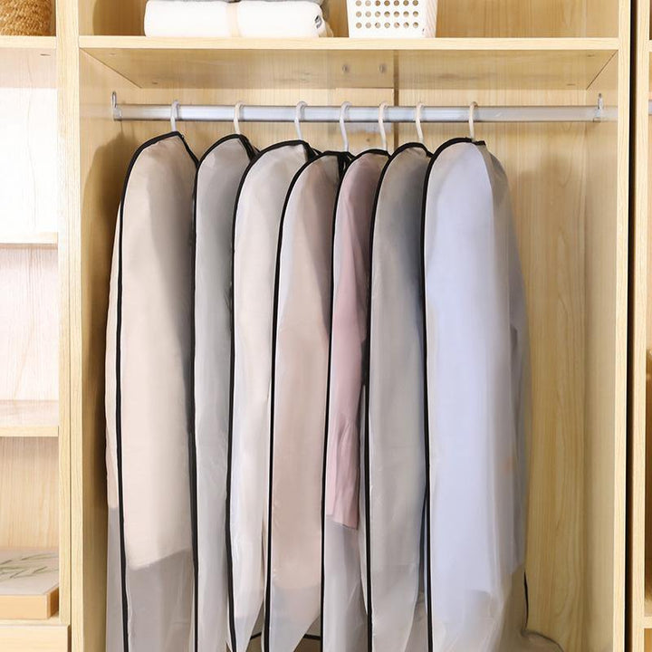 Transparent Clothes Garment Suit Cover Bags Wardrobe Clothes Storage Dustproof Hanger Storage Travel Organizer