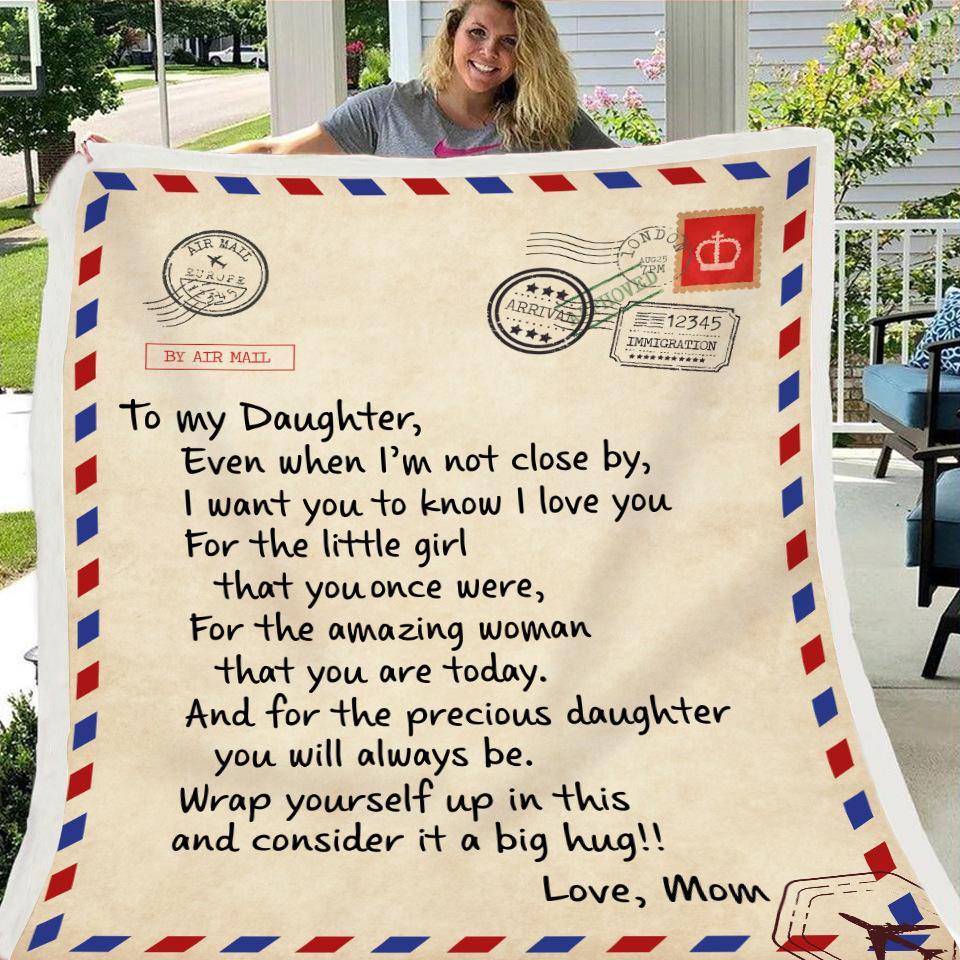 Fleece Blanket to My Daughter Son Wife Letter Printed Quilts Air Mail Blankets Positive Encourage and Love GiftsDrop Ship - MRSLM